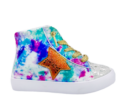 Avery Vibrant Tie Dye High-top Sneaker_side angle